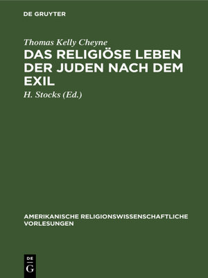 cover image of Das religiöse Leben der Juden nach dem Exil